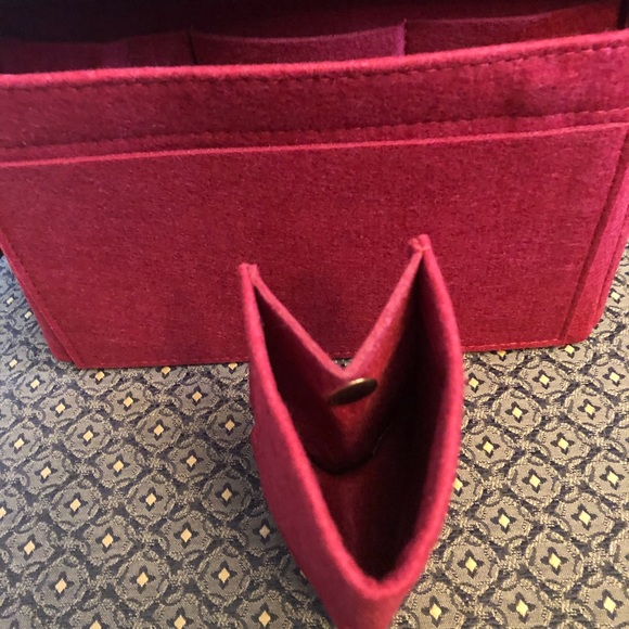 NEW XL Purse tote Insert Protector Organizer GM double zipper side snap pocket - Picture 3 of 10